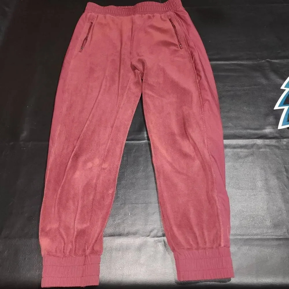 Zyia Active Womens Maroon Fleece Jogger‎ Pants Medium